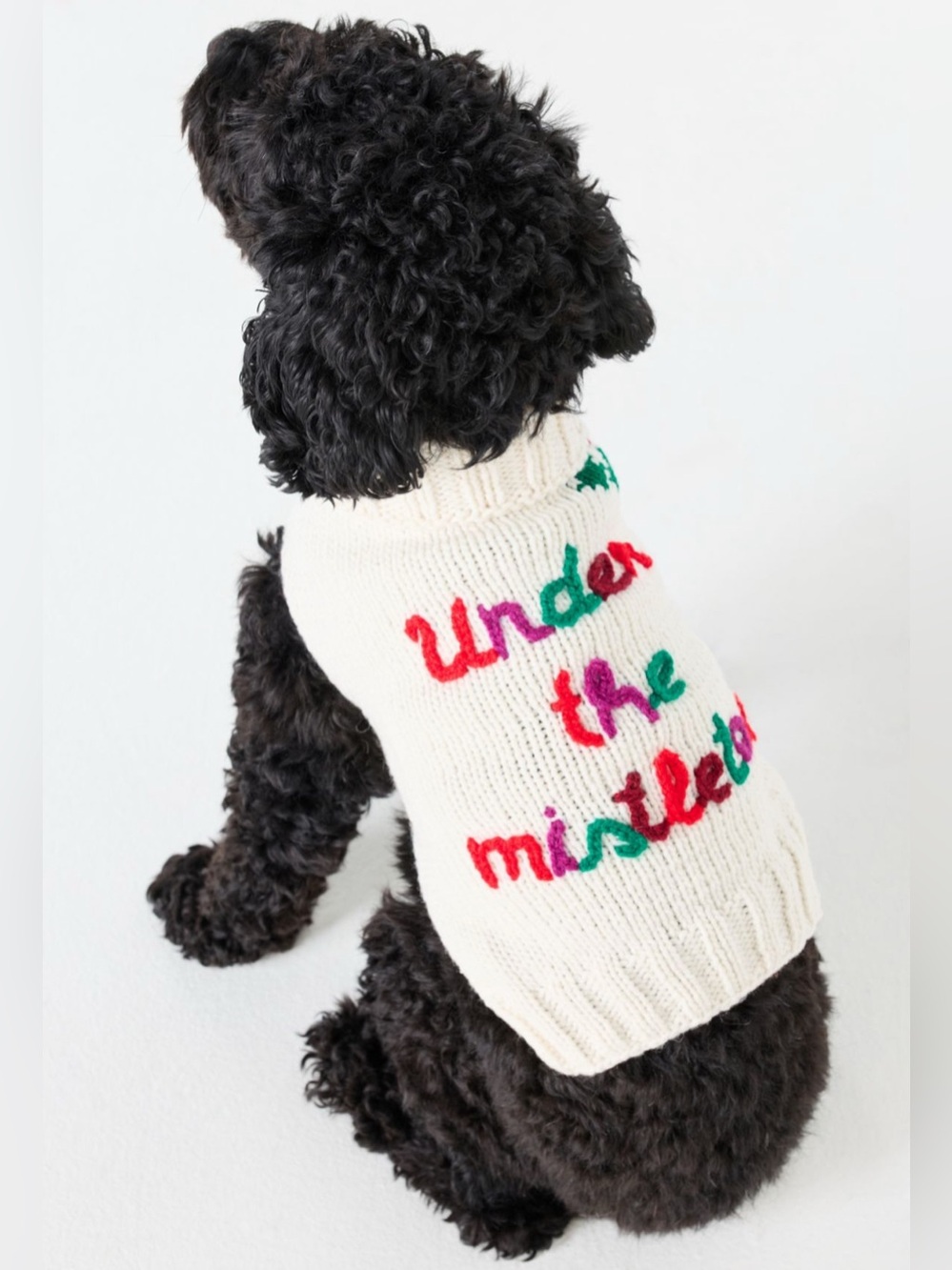 XXL NWT Under the Mistletoe Anthropologie Dog Sweater Cream